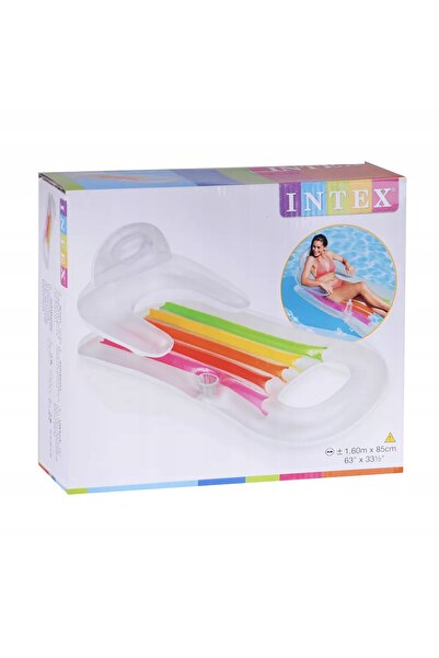NO BRAND Saltea gonflabilă șezlong cu spătar pentru piscină INTEX 58802 argintiu
