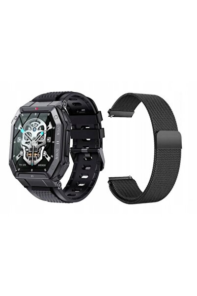 NO BRAND Smartwatch bărbătesc militar negru Glacierx cu curea Trail + brățară