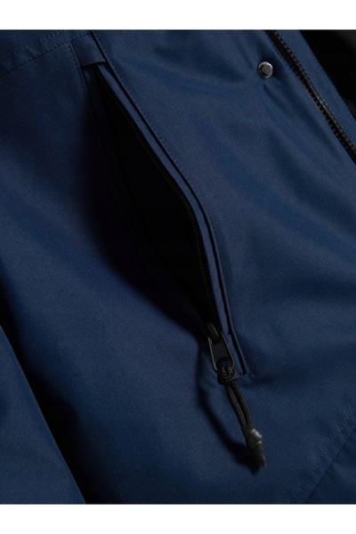 NO BRAND Geacă tip parka cu glugă, bleumarin, căptușită, cu buzunare, XL