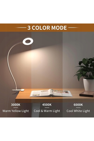 NO BRAND Lampă de citit LED, 3 moduri, 10 niveluri de luminozitate, încărcare...