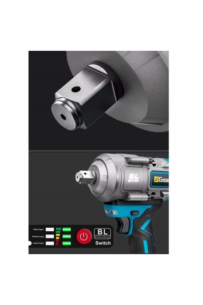 NO BRAND Cheie de impact fără perii 2600Nm 1/2 " - Unealtă pentru roți/anvelo...