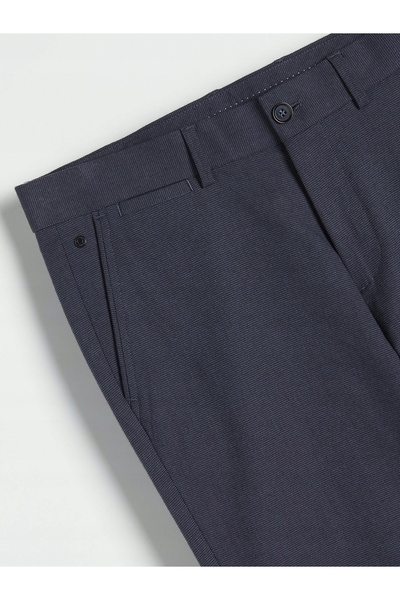 NO BRAND Pantaloni chino clasici din bumbac, bleumarin, cu buzunare, croială ...