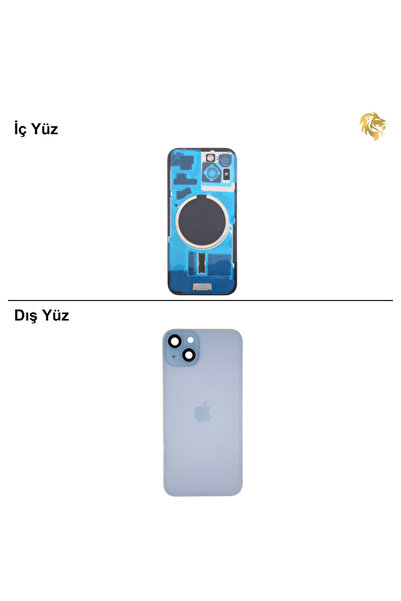 ARSKİNG iPhone 15 Plus Mavi Renk Arka Kapak Arka Cam Batarya Kapağı Lazer Kes...