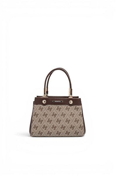 Silver Polo Dark Beige - Brown Monogram Women's Handbag Sp1293