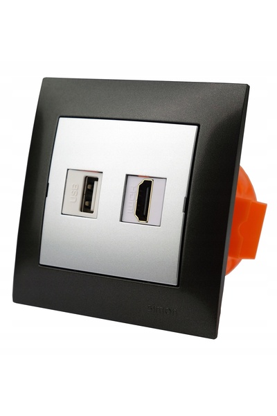simonk Priză de perete încastrată Simon 1 USB 1 HDMI