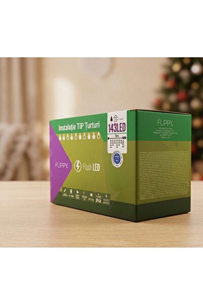 Flippy Instalatie de Craciun Flippy® Tip Turturi, Franjuri cu Flash, Sectiune...