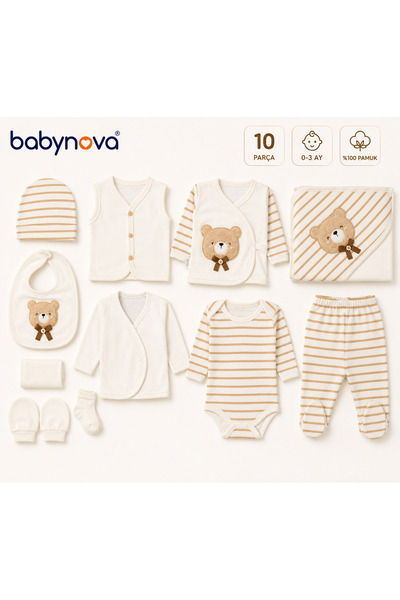 babyist مجموعة بيبي نوفا بريميوم المكونة من 10 قطع مصنوعة من القطن بنسبة 100%...