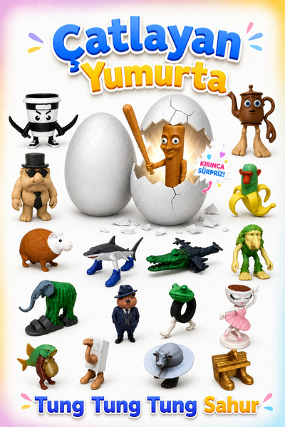 GiginGo Tung Tung Tung Sahur Çatlayan Yumurta - Brainrot Karakterleri Sürpriz...