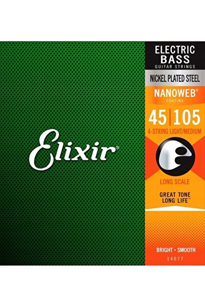 NO BRAND Elixir 14077 Mediu 45-105 Corzi de chitară bas Nw Placate cu nichel ...