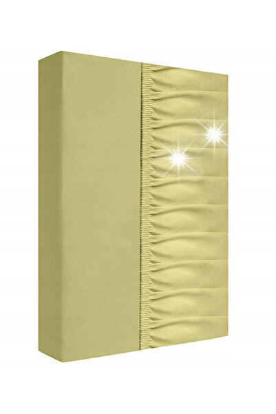 NO BRAND Cearșaf de pat din satin cu elastic 160X200 Oliv