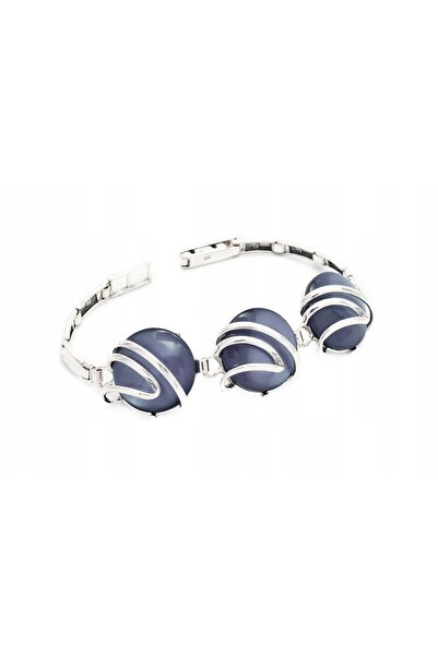NO BRAND Brățară din argint și cobalt, cu perle, placată cu rodiu