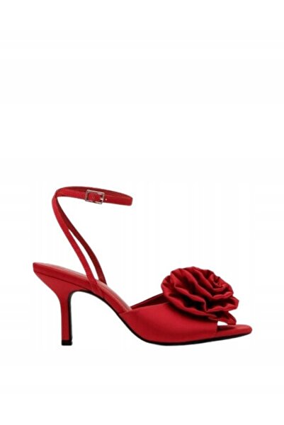 NO BRAND Cizme-sandale clasice cu toc, cu aplicație florală, închidere 40