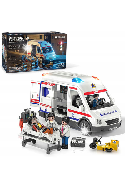 NO BRAND Ambulanță-microbuz mare de salvare cu transportoare, lumini, sunete ...