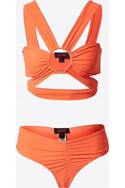 NO BRAND Slip de bikini portocaliu clasic încrețit Misspap 42
