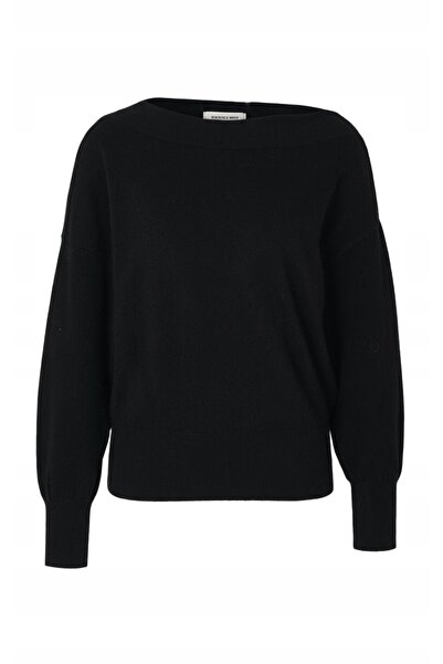 NO BRAND Pulover tricotat asimetric negru, larg, cu mânecă lungă, Karen Millen S