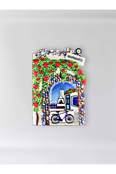 Mundy MARMARİS Polyester Kabartmalı Magnet 5,5 x 7 cm Dekoratif Hediyelik Buz...