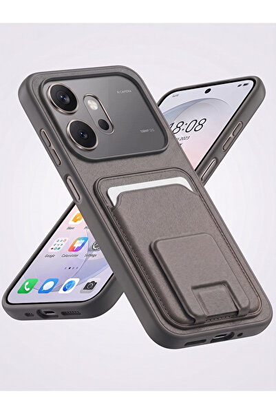 Rivor Honor 600 Uyumlu Kılıf Kamera Çıkıntılı Cüzdan Kartlıklı Deri Görünümlü...