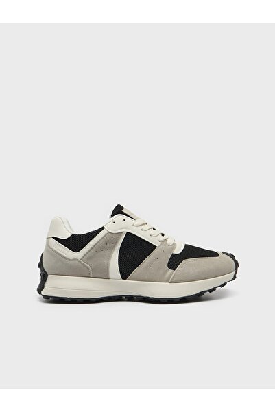 NO BRAND Pantofi sport multicolori, cu șireturi, tip slip-on, cusături discre...