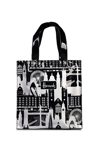 Harrods شنطة تسوق بشعار هارودز و معالم لندن مقاس صغير ( S: 24 × 26 × 11 cm) ل...
