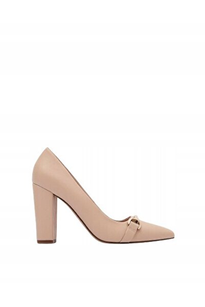 NO BRAND Pantofi cu toc bej, clasici, eleganți, din piele ecologică, 41