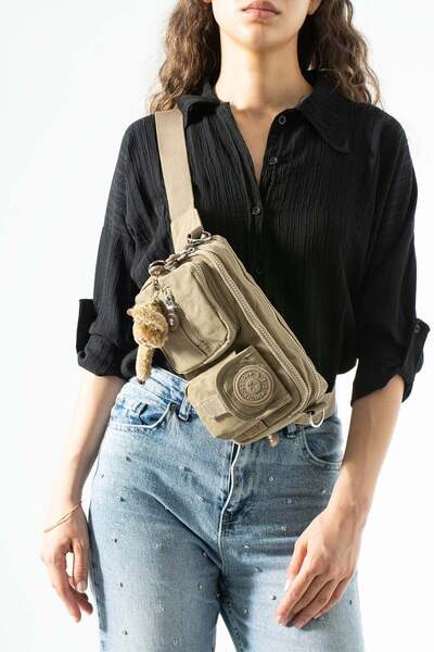 NEMO BAGS Women's Milk Coffee Body Bag Waist Bag, Shoulder Bag with Strap, Ch...