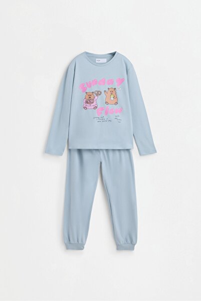 LEFTIES Baskılı uzun pijama takımı