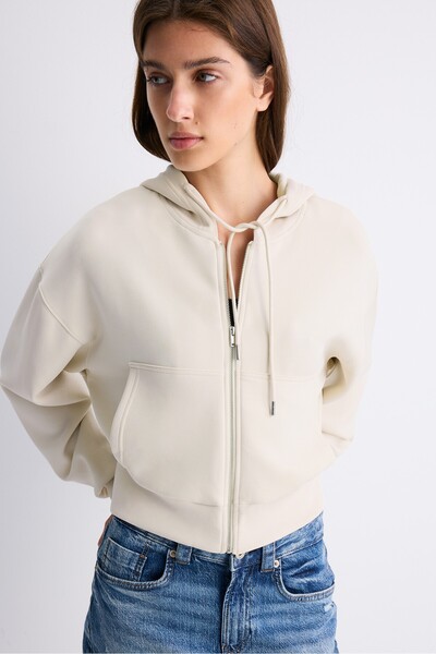 Stradivarius Yumuşak dokulu fermuarlı sweatshirt