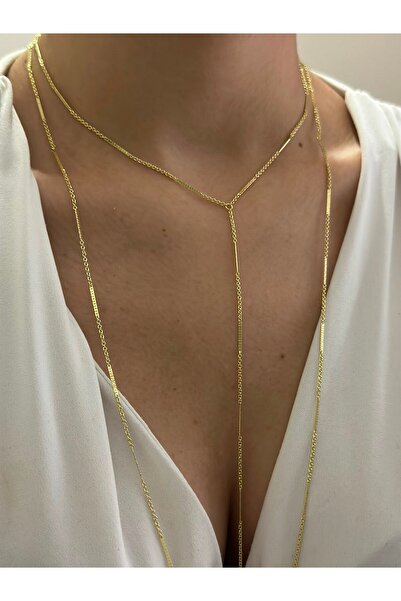 BYYEŞO Thin Chain Long Necklace (Steel)