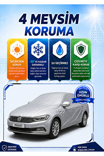 Volkswagen Passat Sedan Su Geçirmez Araba Brandası Oto Branda Araba Örtüsü Araç Çadırı