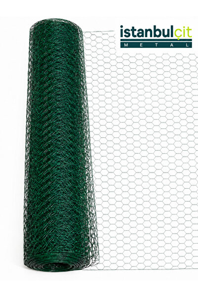 İSTANBUL ÇİT METAL Yeşil PVC Kaplı Altıgen Örgülü Kümes Teli 100 cm × 20 m – ...