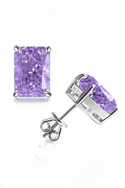 MEETMAY 18K Gold Plated S925 Silver Radiant Cut Earrings - 4ct 8x10mm Crushed...