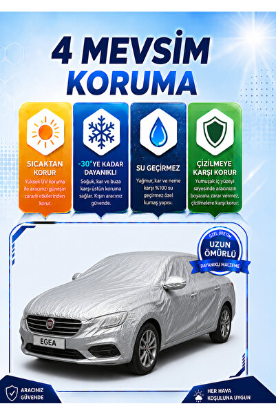 EVAPASS Fiat Egea Sedan Su Geçirmez Araba Brandası Oto Branda Araba Örtüsü Ar...