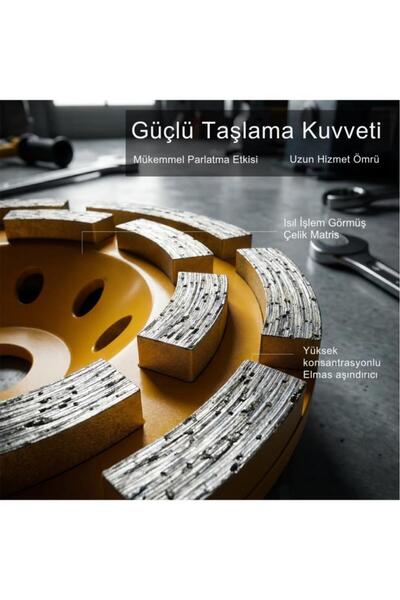 DepoMega Elmaslı Taşlama Silme Diski Beton Mermer Granit Taş Mozaik Temizleme 115 mm