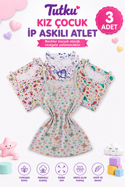 Alıç Tutku Girls' Cotton Undershirt with String Straps (Tutku Yeti̇ki̇li̇ Sat...
