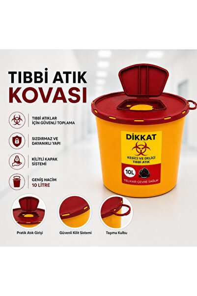 Femy Tıbbi Atık Kovası 10 LT 10 Adet