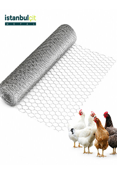 İSTANBUL ÇİT METAL Galvaniz Kümes Teli 120 cm × 20 m – 0,60 mm Tel, 1 İnç 25 ...