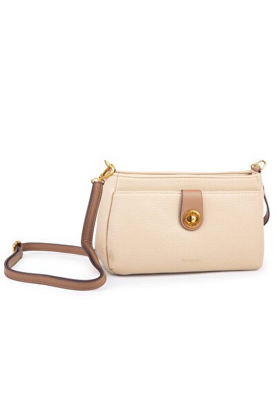 Nas Bag Mini Kadın Çapraz ve Omuz Çanta (22x14 cm) Kum