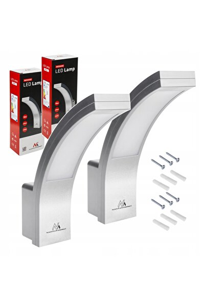 Maclean Energy 2x lampă de perete exterioară LED pentru fațadă IP54 10W argintiu