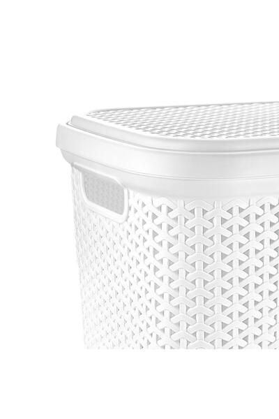 Orion Coș de rufe din plastic alb 55L 730539