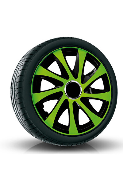 NO BRAND Capace roți negru-verde Drift Extra 13'' 4 bucăți