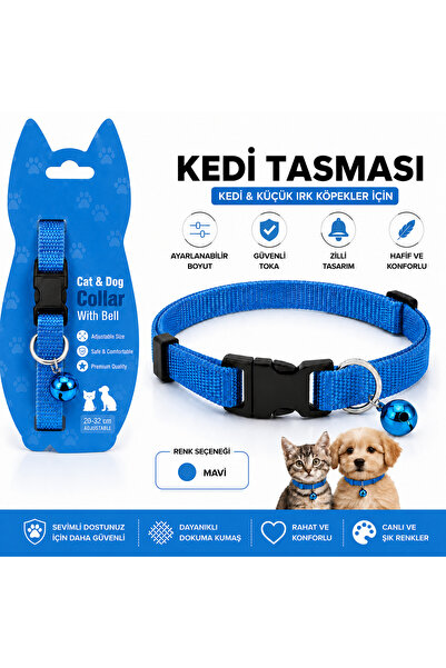 Genel Markalar Kedi & Küçük Irk Köpekler İçin Ayarlanabilir Zilli Boyun Tasması