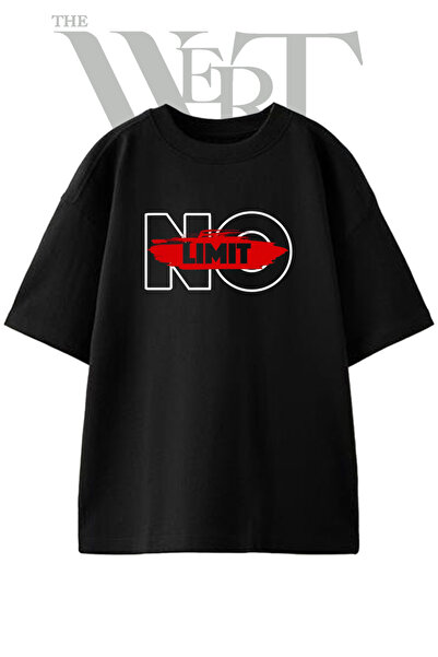 THEWERT NO LIMIT Dizajn T-shirt majica sa štampanjem, unisex, crna, prevelika