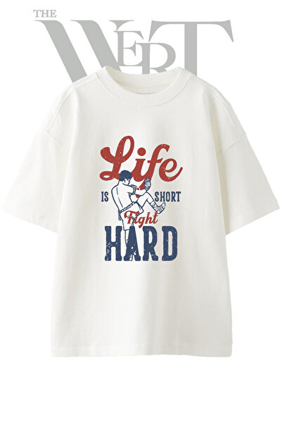 THEWERT Tricou oversize alb unisex cu imprimeu Muay Thai_11 Design