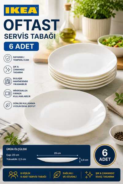 IKEA AKDENİZ6 ADET 25 CM SERVİS TABAĞI