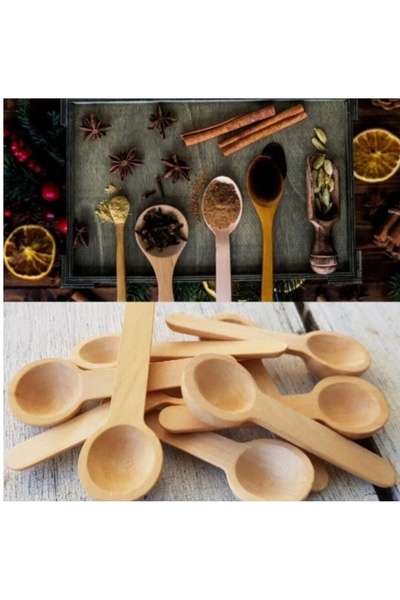 Be Candlous 6 Pieces Mini Spice Spoons Bamboo 7 cm