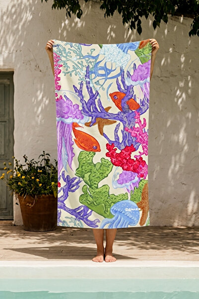 Remsa Mayo Printed Sea Pool Beach Towel 08 Ecru