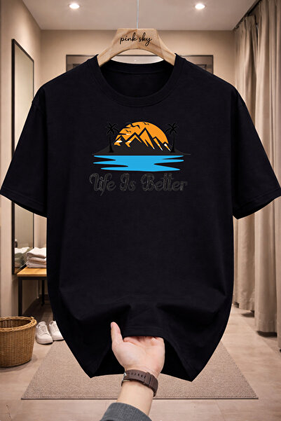 Pink Sky Premium Oversize T-Shirt 100% Cotton Unisex Comfortable Fit Trending...