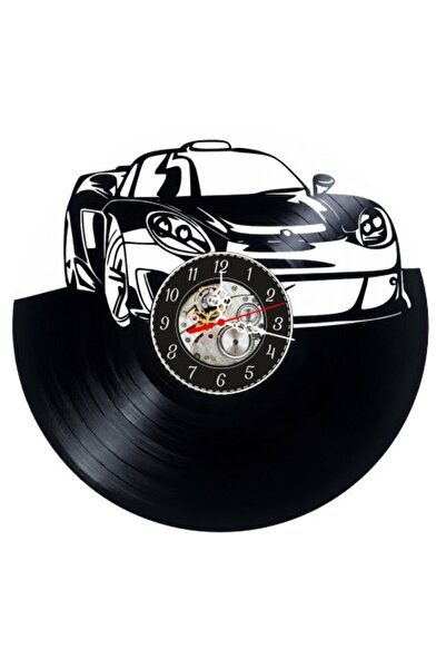 Porsche Ceas de perete decorativ din disc de vinil, Model mașină sport Carrer...