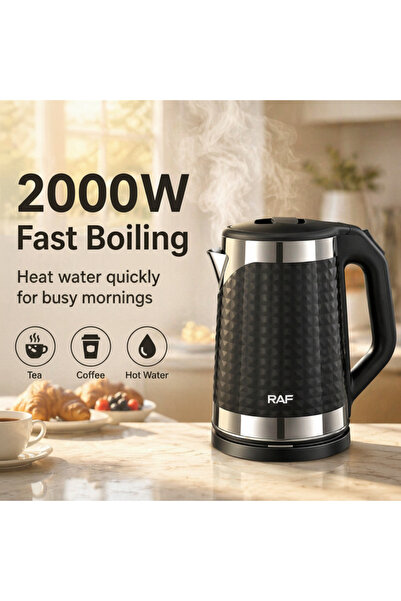 Generic Brand 2000W Fast Boil Electric Kettle, RAF Diamond Textured Double Wa...