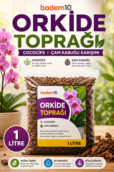 Badem10 Orkide Toprağı 1 LİTRE – Cococips ve Çam Kabuğu Karışımı Profesyonel ...